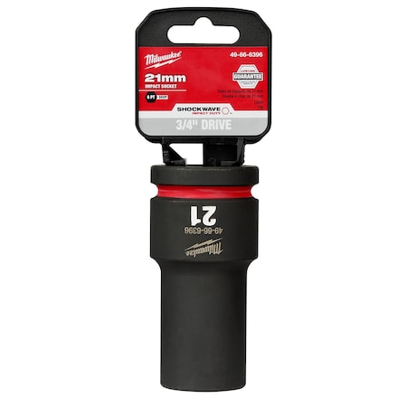 Milwaukee Tool SHOCKWAVE Impact Duty? 3/4"Drive 21MM Deep 6 Point Socket 49-66-6396